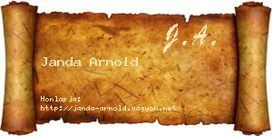 Janda Arnold névjegykártya